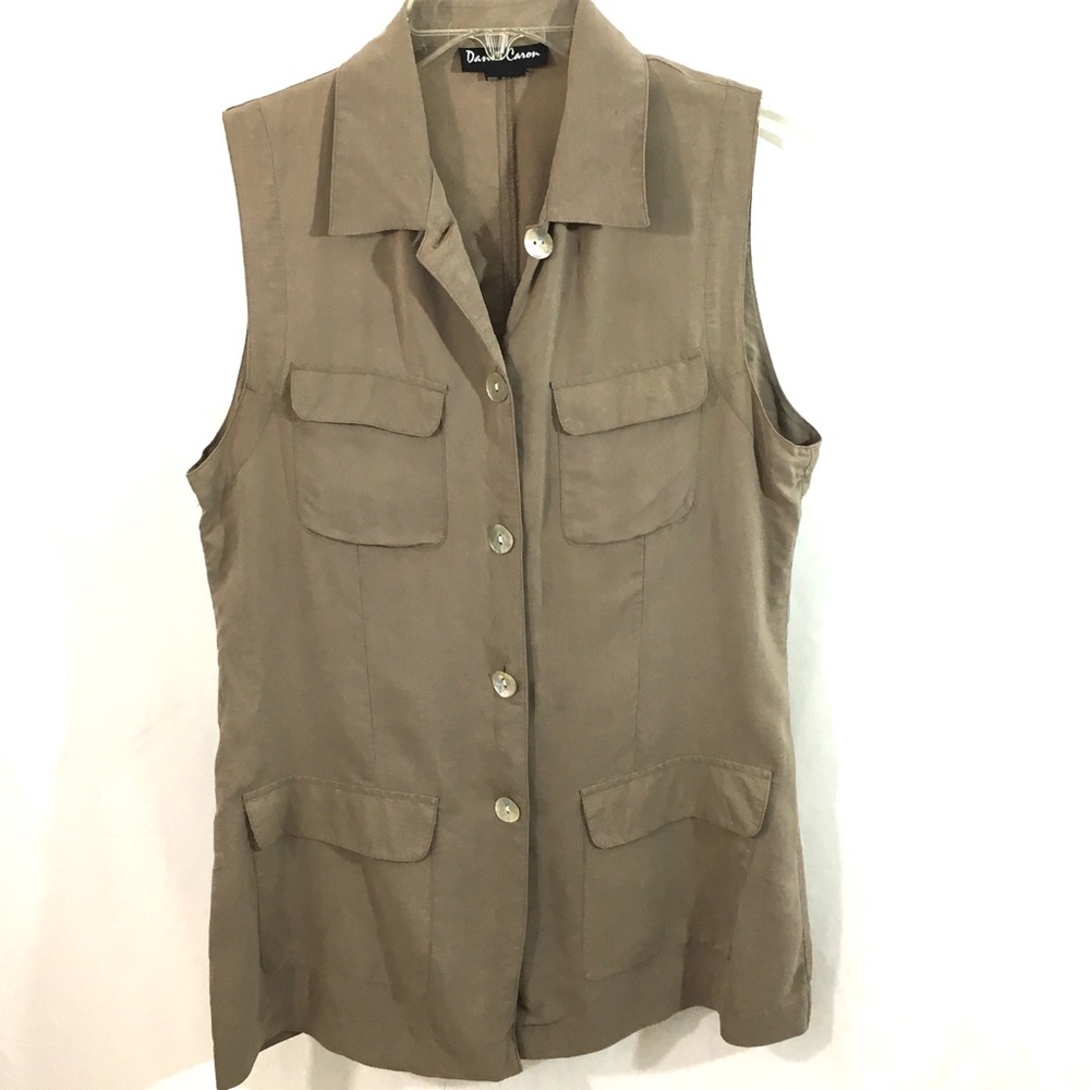 Daniel Caron Silk Ribbed Shirt Vest MED